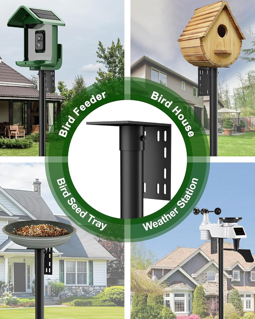 Bird Feeder Pole – 75 Inch Height Bird House Pole with 1-Inch Dia Heavy Duty for Birdfeeders, Feeding Stand with