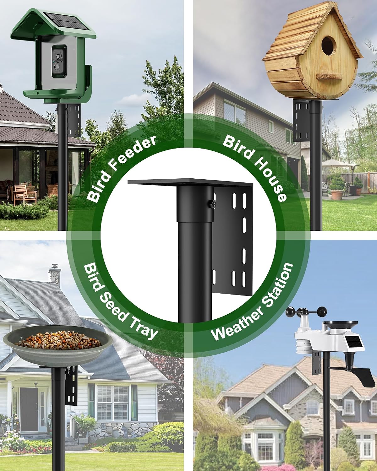 Bird Feeder Pole – 75 Inch Height Bird House Pole with 1-Inch Dia Heavy Duty for Birdfeeders, Feeding Stand with