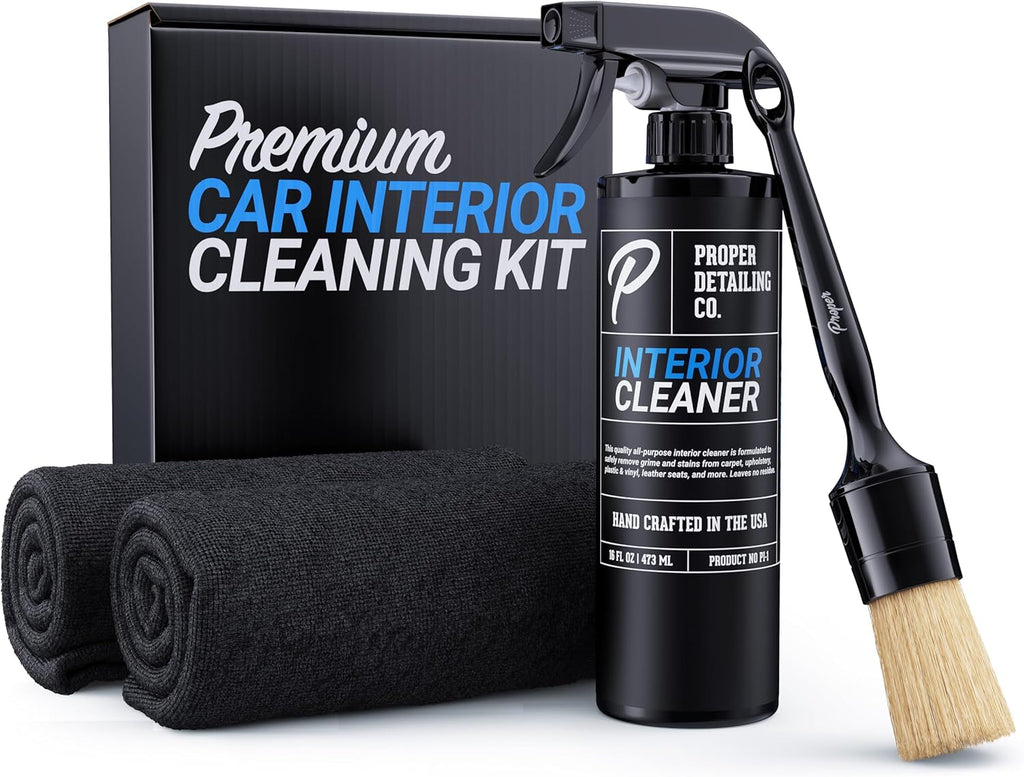 Interior Car Cleaning Kit - Professional Auto Detailing Supplies with Brush for Complete Vehicle Interior Detailing