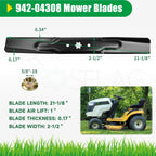 POSFLAG 2 Pack 942-04308 Mower Blades with 712-0417A Nuts for 42 Inch Decks
