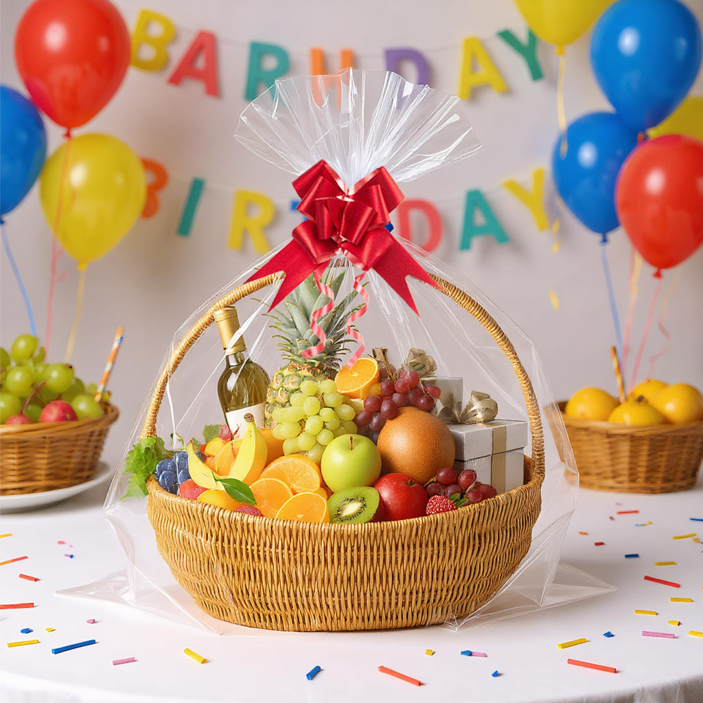 22 Pcs 24"x30" Cellophane Bags for Gift Baskets Wrap