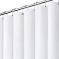 Waffle Shower Curtain 256 GSM Heavy Duty Fabric 72"x72" White | Thick Polyester Cloth, Weighted Hem, Water Repellent