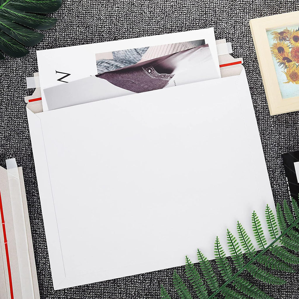 50 Pcs Cardboard Mailers 11x14 Inch Rigid Mailer White Flat Paperboard Envelopes, Cardboard Envelopes, Photo Mailer