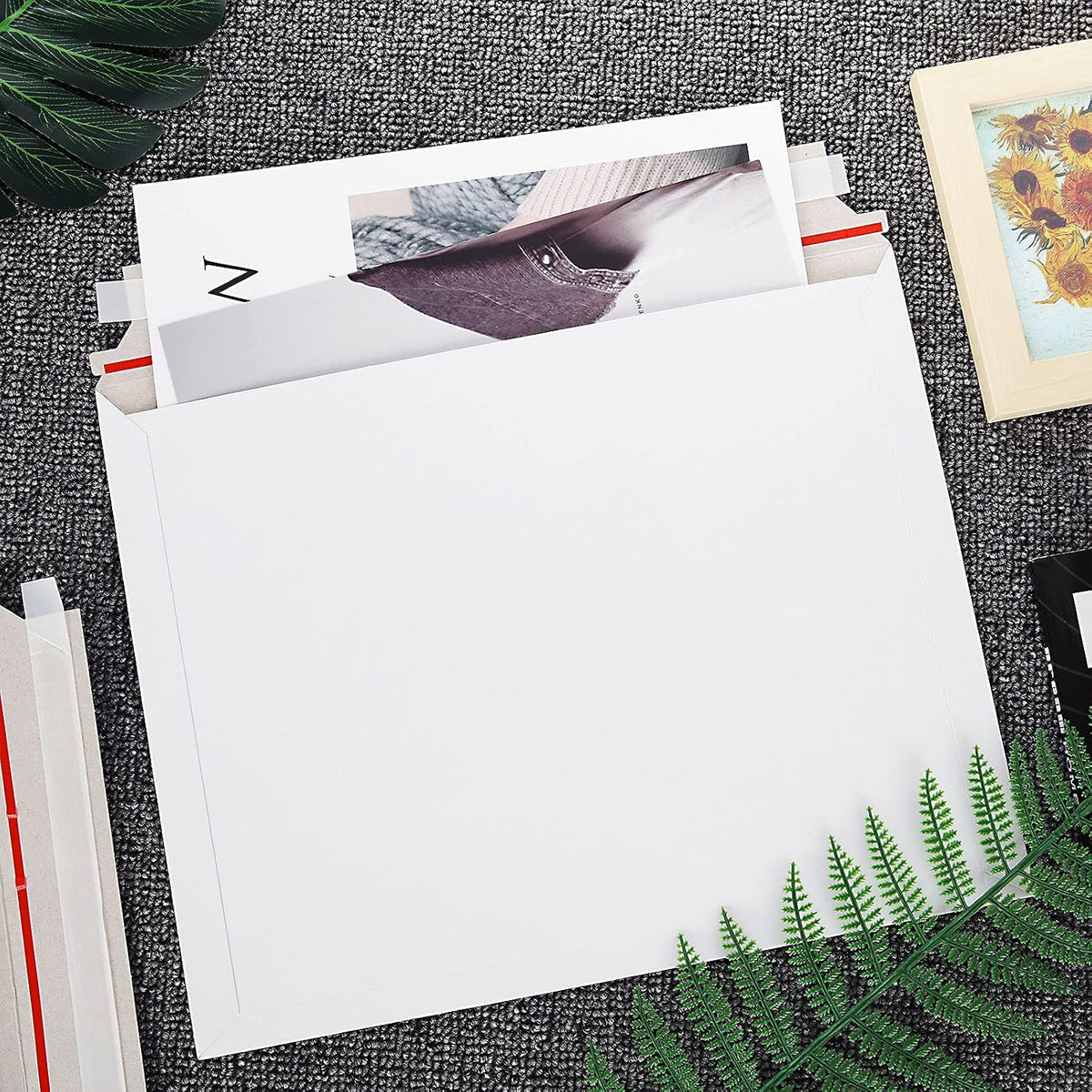 50 Pcs Cardboard Mailers 11x14 Inch Rigid Mailer White Flat Paperboard Envelopes, Cardboard Envelopes, Photo Mailer