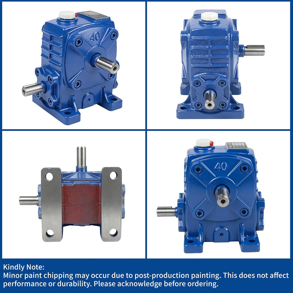 CNCTOPBAOS WPA40 Worm Gear Reducer 40:1, 12mm Input 14mm Output Gearbox