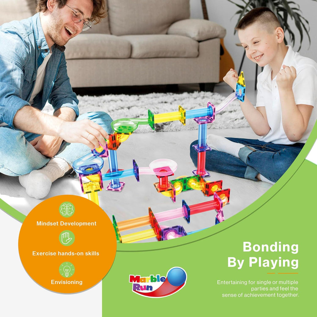120 PCS Magnetic Tile Marble Run STEM Construction Set Ages 3+