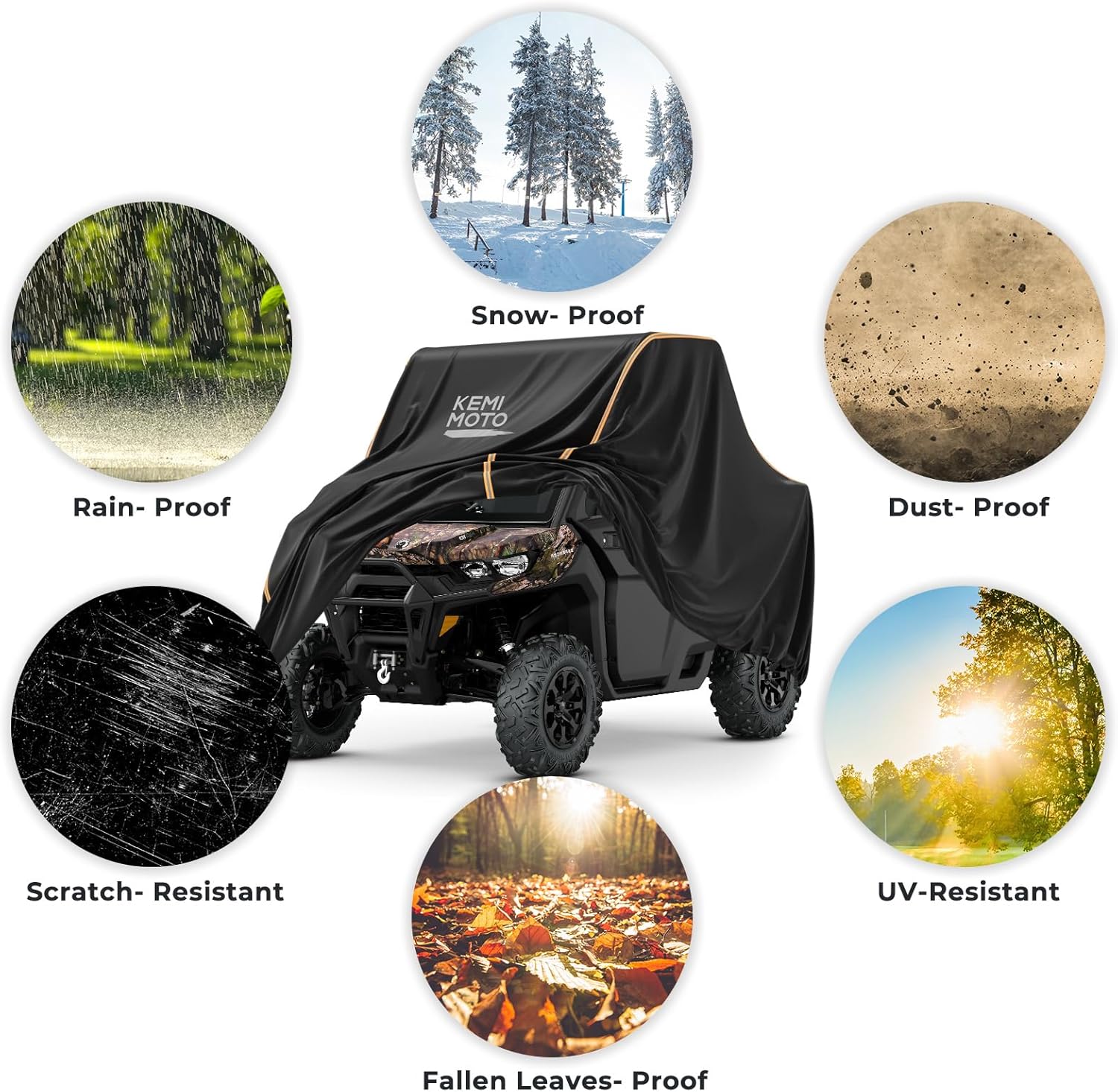 UTV Cover 2-3 Seaters 130" x 73" x 58" 420D Oxford Protection | Pu Coating, Waterproof Compatible with Can Am