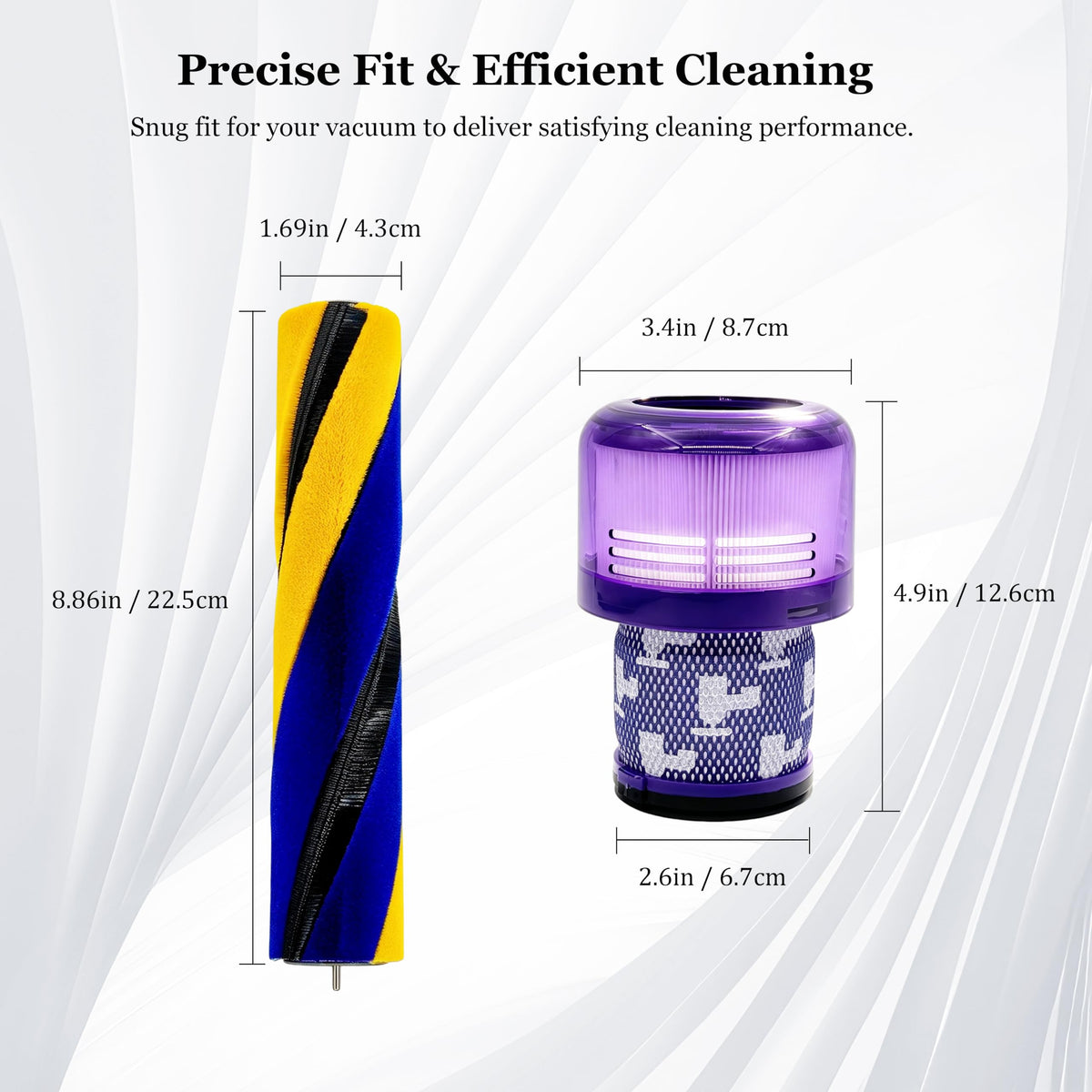 V15 Filter & Roller Brush for Dyson V15 Detect/Detect Plus Vacuum