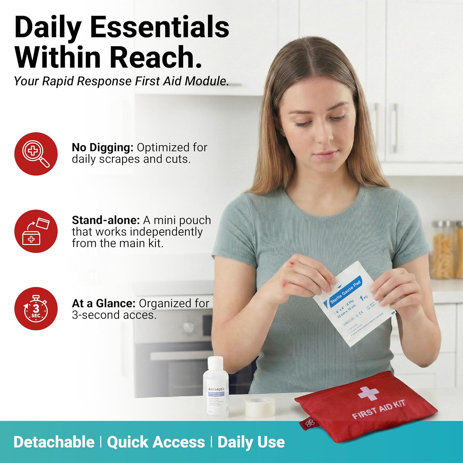 556 Piece Premium Large First Aid Kit, Survival Medical Bag with Labelled Compartments, Workplace Essential for Home