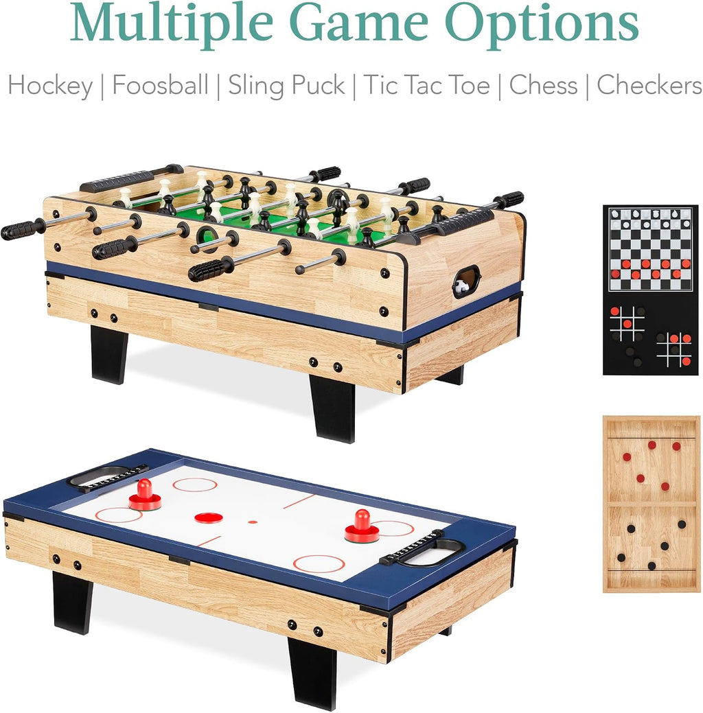 11-in-1 Kids Combo Game Table Set w/Ping Pong, Foosball, Air Hockey, Shuffleboard, Bowling, 5 Accessory Bags