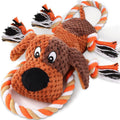 Interactive Dog Toys for Large Dogs - Durable Rope Tug of War Toy with Squeaker & Crinkle - Tough Plush Chew Toys for