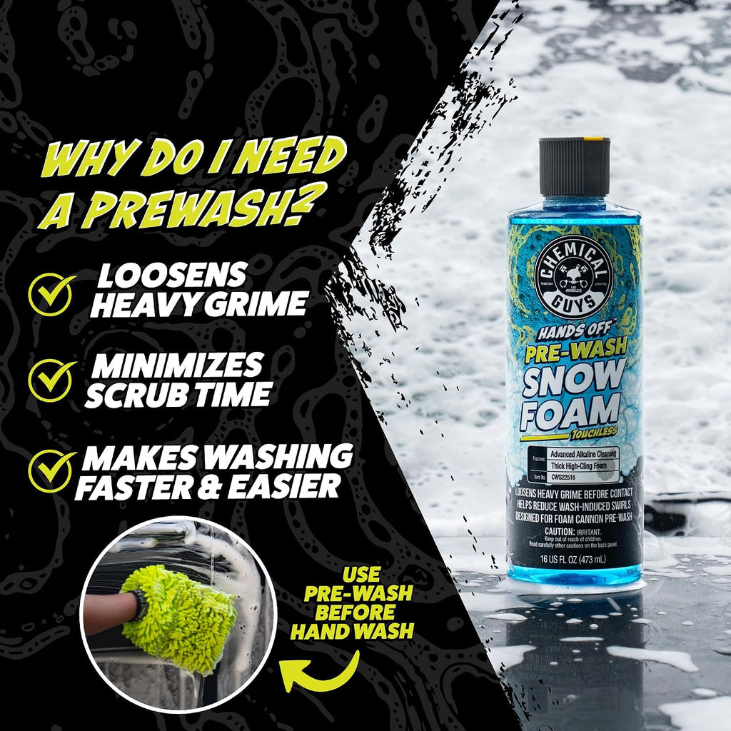 Snow Foam Pre Wash Car Wash Soap for Foam Cannons, 16 oz | High-suds snow foam pre-soak for foam cannons and foam