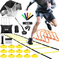 Agility Ladder,Football Training Equipment Set,4 Agility Hurdles, 20 feet12 Rungs Speed Ladder,12 Disc