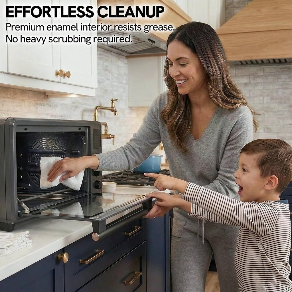 26.3 QT Non-Toxic Enamel Interior Air Fryer Toaster Oven Combo, 10-in-1 Convection Countertop Oven with Infrared