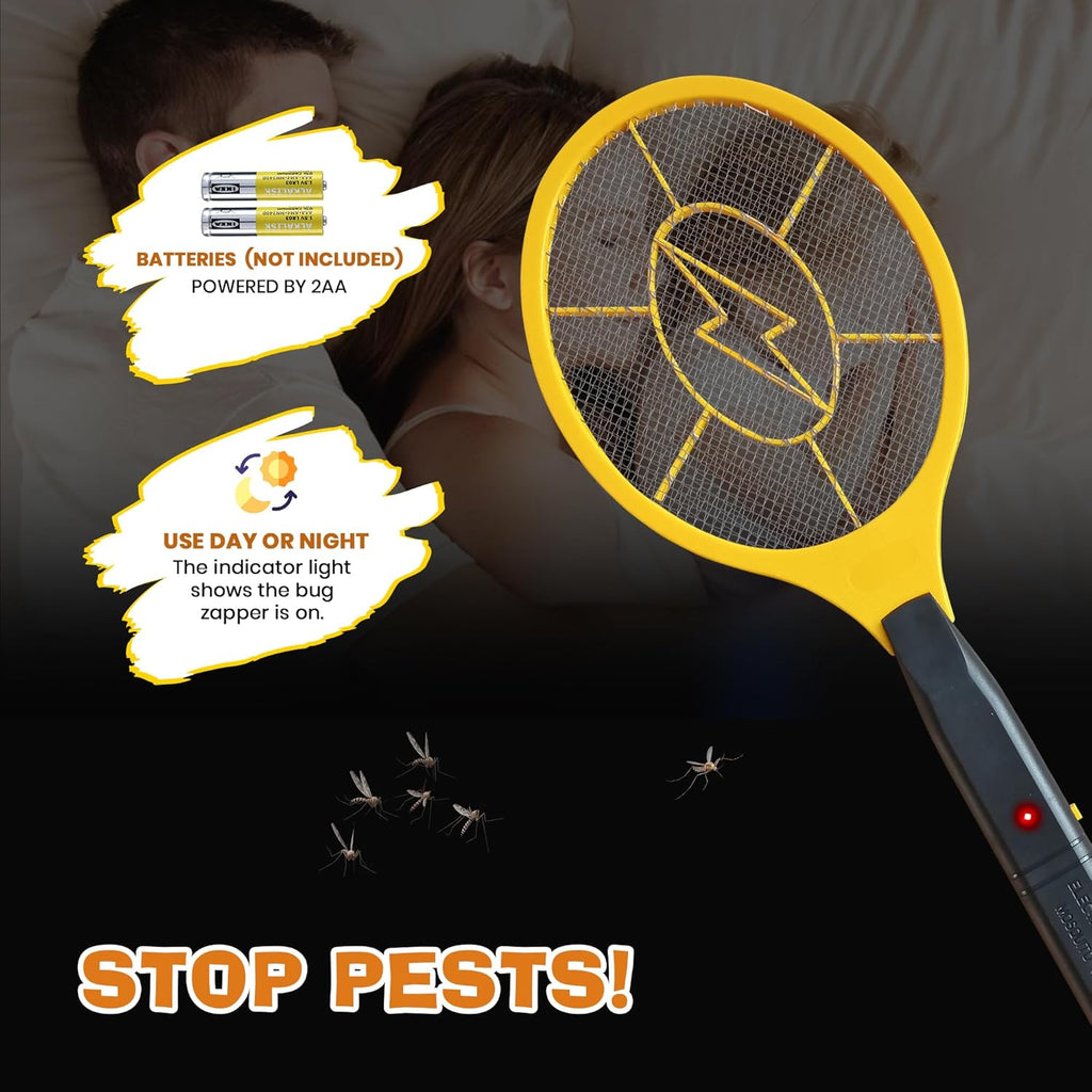 Electric Fly Swatter Bug Zapper Battery Operated Flies Killer Indoor and Outdoor Pest Control Mosquito Zapper and