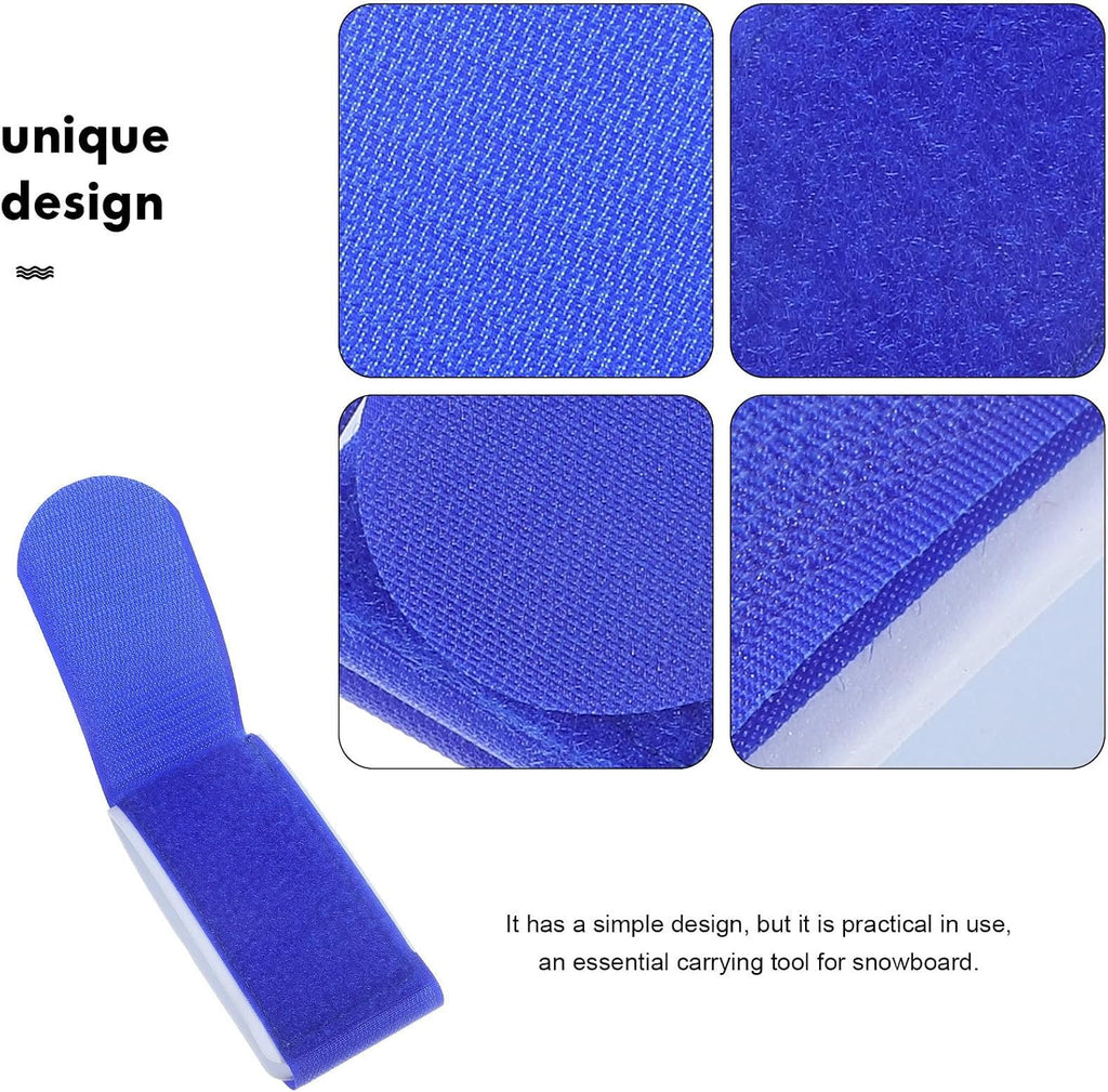 4pcs Lightweight Blue Nylon Skiing Board Fixing Band with Essential Carrying Tool for Ski and Snowboard, Sturdy Ski