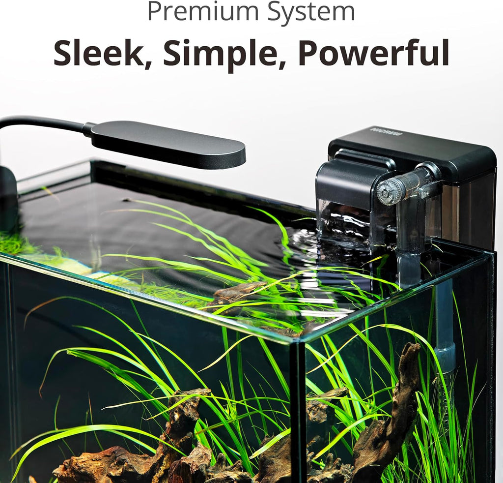 2.5 Gallon Nano Nature Aquarium Kit Betta Fish Tank, Complete, Black