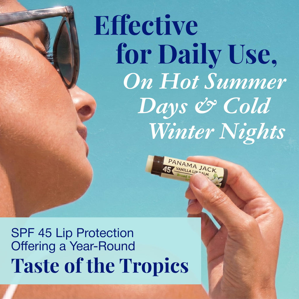 SPF 45 Sunscreen Lip Balm, Broad Spectrum, Moisturizing, 5 Pack