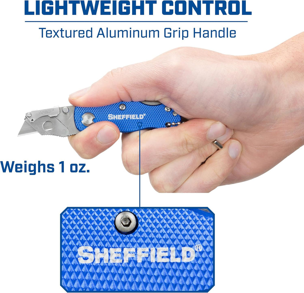 Utility Knife, Mini Box Cutter with Aluminum Handle and Keychain