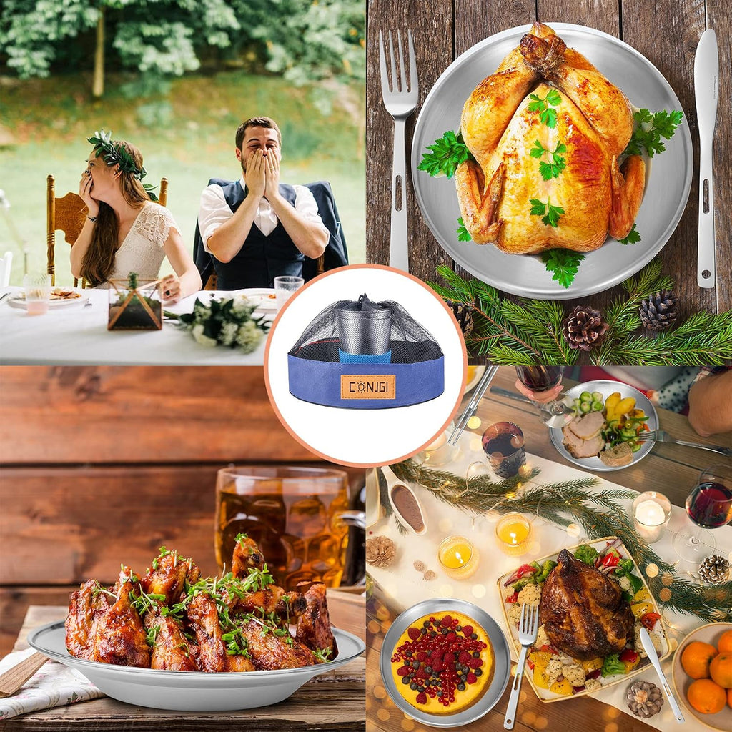 Outdoor Camping Mess Kit - 1 to 2 persons Camping Dishes Includes Cups, Bowls, Dishes, Knives, Forks, Spoons, Etc