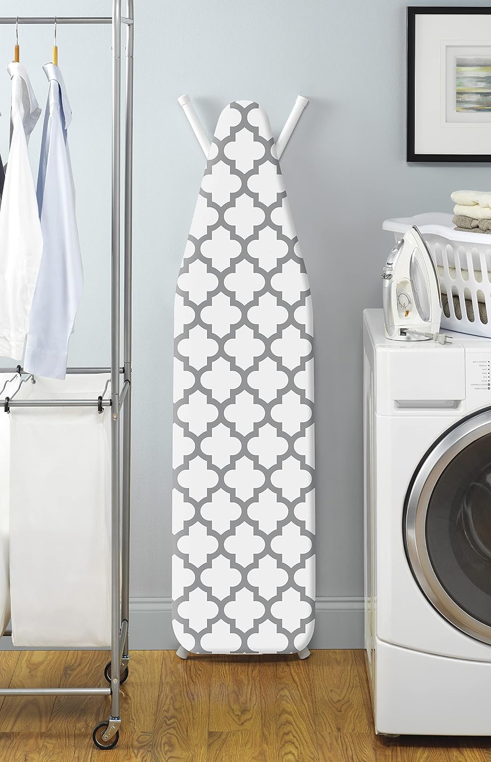 Deluxe Ironing Board Cover with 6mm Fiber Pad, Fits 15 x 54 In | 88gsm cover, 6mm fiber pad, 190T elastic fit