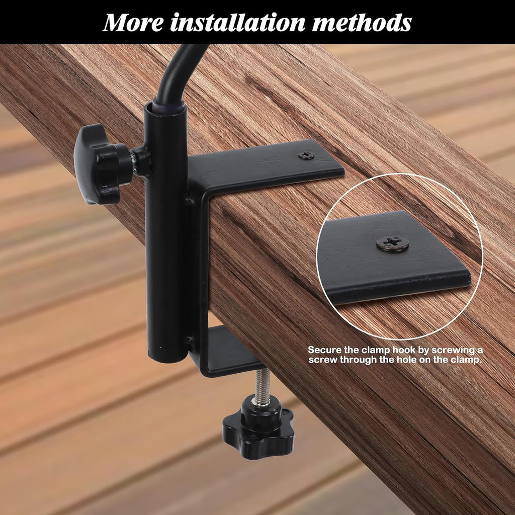 31 Inch Heavy Duty Deck Hook for Railing 2 Pack, Non-Slip Clamp, 360 Degree Swivel