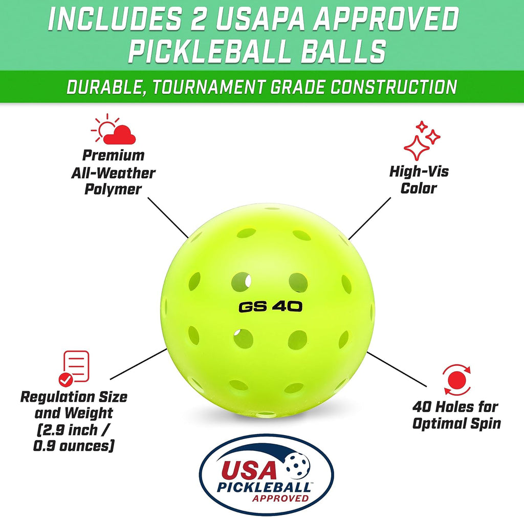 GS1 Pickleball Paddles - Single, 2 Pack, or 4 Pack - USAPA Approved Fiberglass Pickleball Paddles