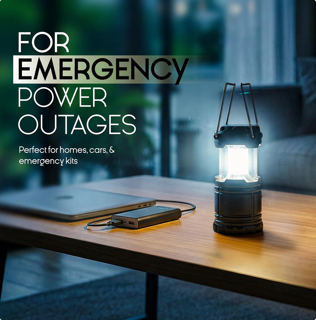 Camping Lights Lantern Flashlights, Battery Powered Operated Lamp Lanterns for Power Outages, Camping Essentials