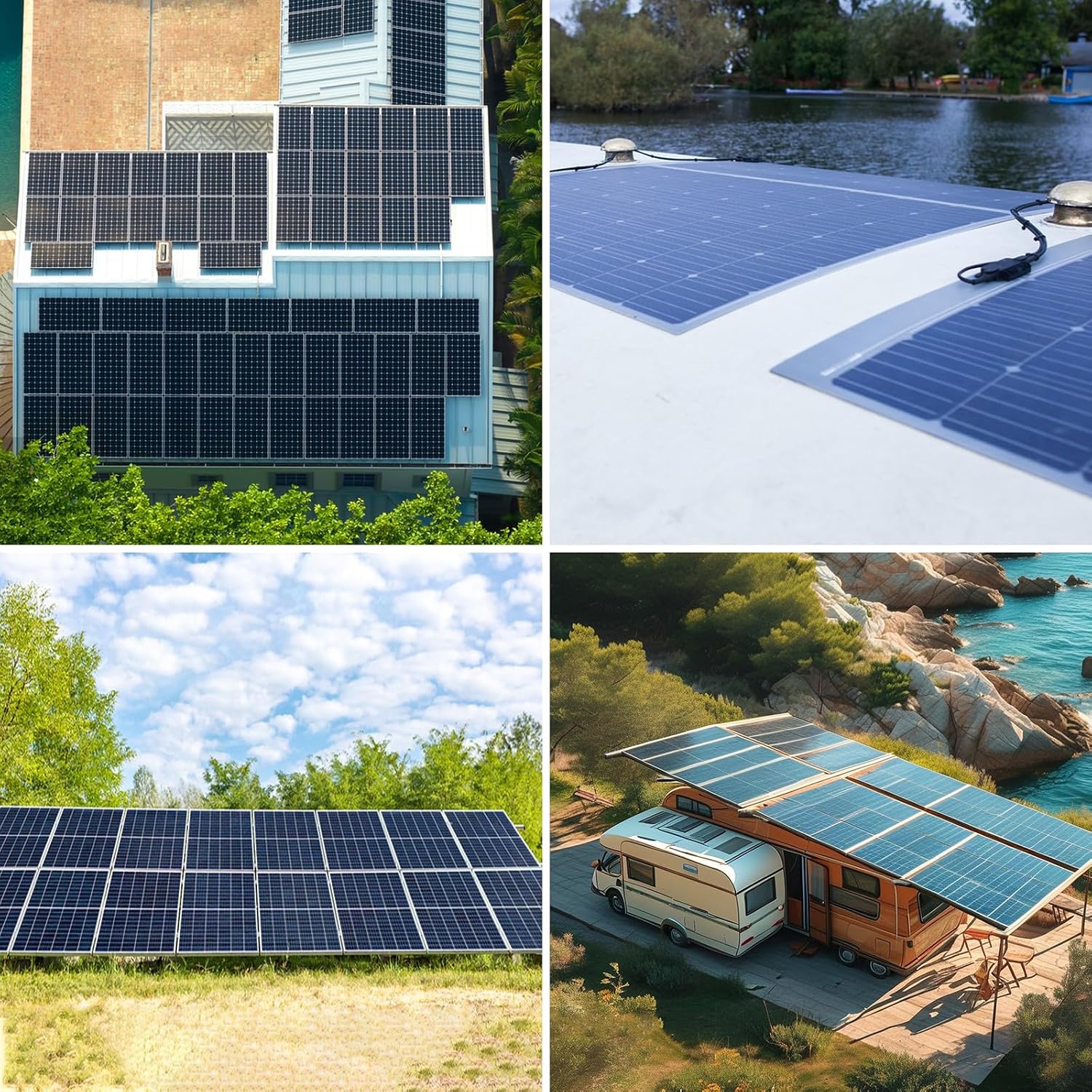 Solar Panel T Branch Connector 1 Male to 4 Female and 1 Female to 4 Male MC4 Cable Wire Connector for Parallel