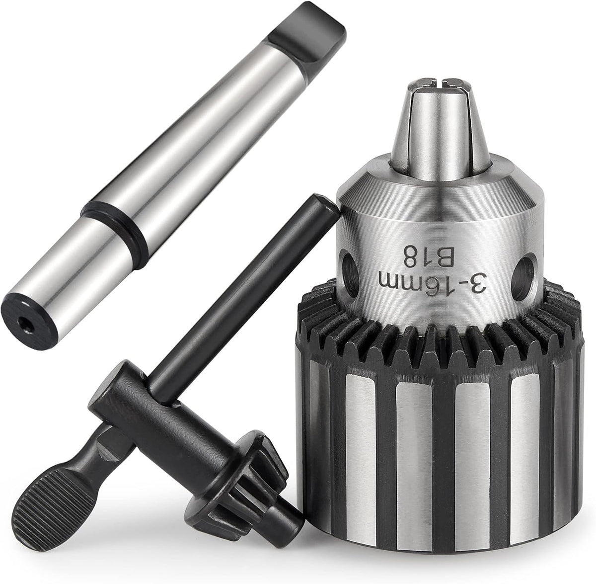 Heavy Duty 5/8" Drill Chuck with K32 Chuck Key and MT2 Shank | #2 Morse Taper Arbor