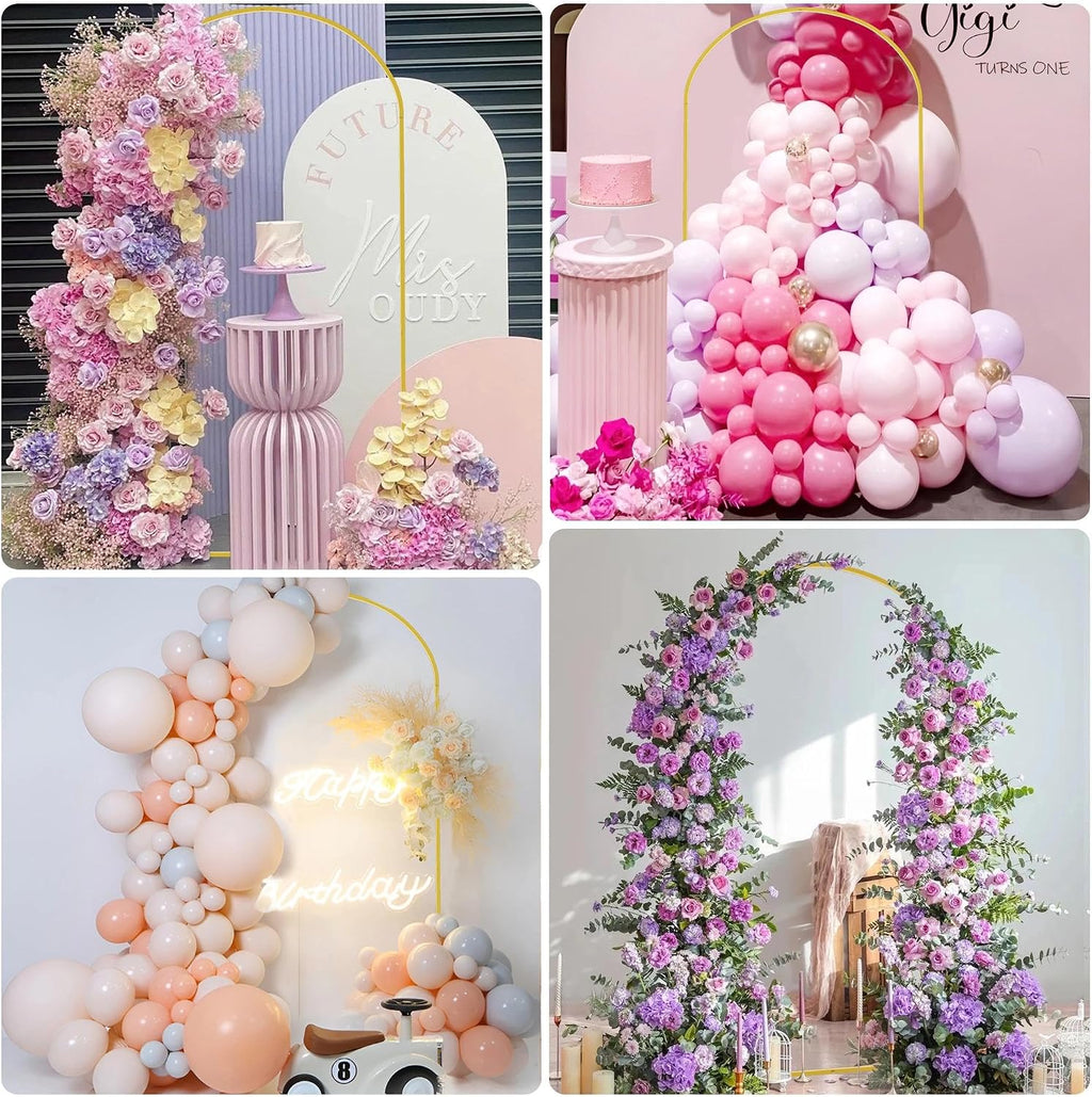 7.2FT Arch Backdrop Stand Gold Metal Wedding Arch Backdrop Stand