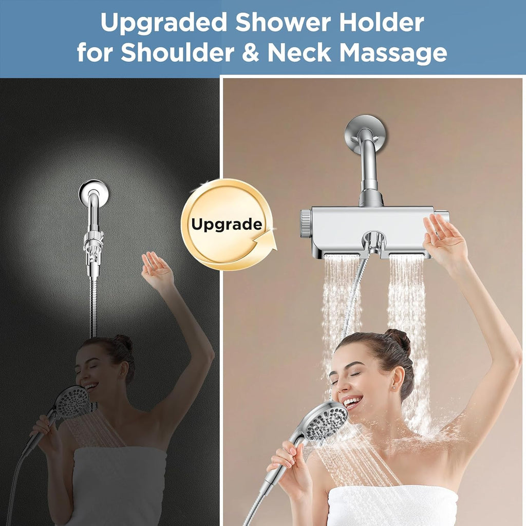 Filtered Shower Head with Handheld Combo - Dual 2-in-1 Spa System with Massage Shower and 10 Modes Hand Held Shower