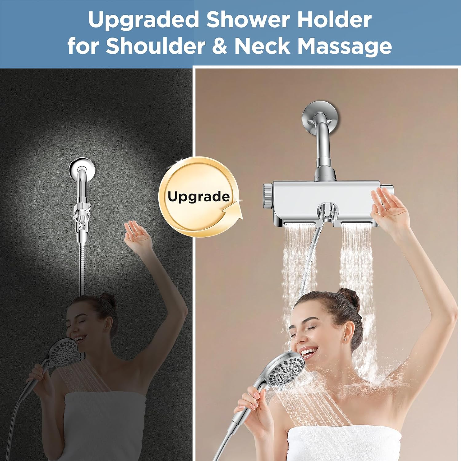 Filtered Shower Head with Handheld Combo - Dual 2-in-1 Spa System with Massage Shower and 10 Modes Hand Held Shower