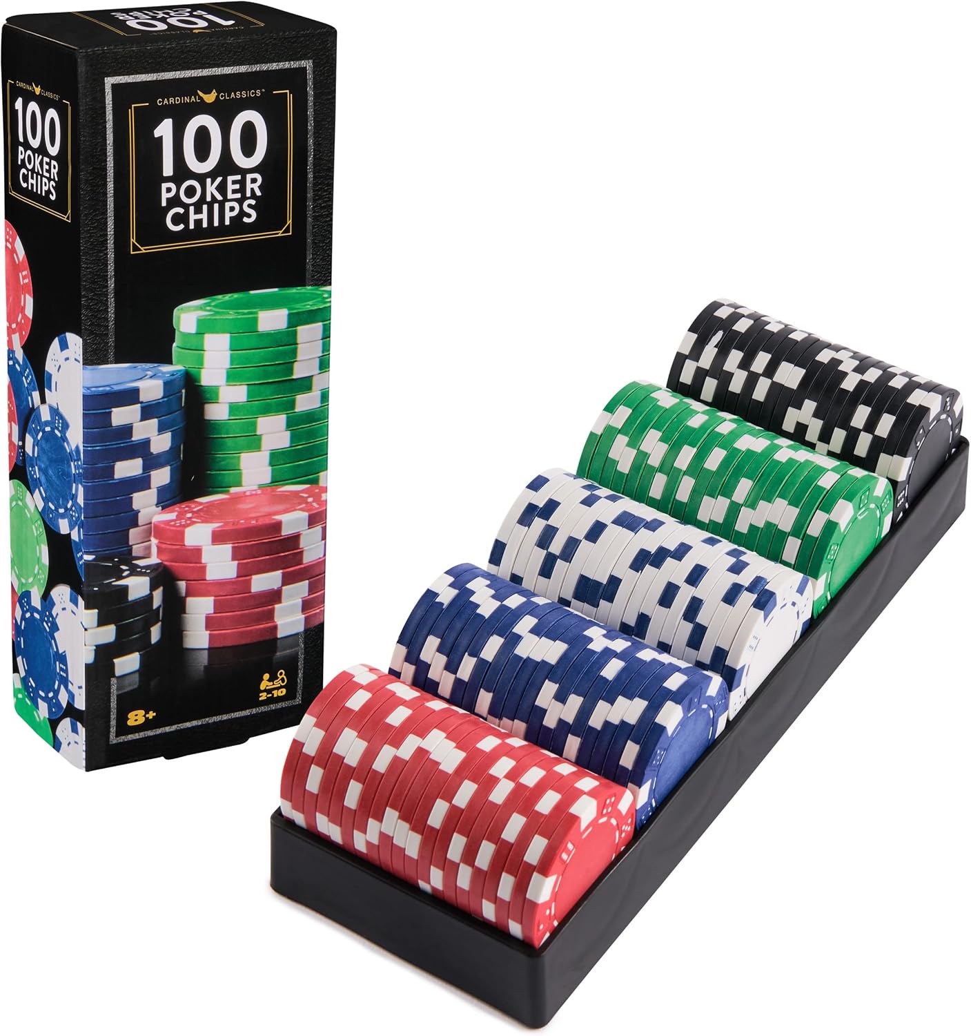 Spin Master Games Cardinal Classics 100-Piece Poker Set | Classic Game, 100-Piece Casino-Style Poker Chip Set