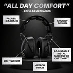 Ear Protection, 37 dB NRR Ear Muffs (BLACK)