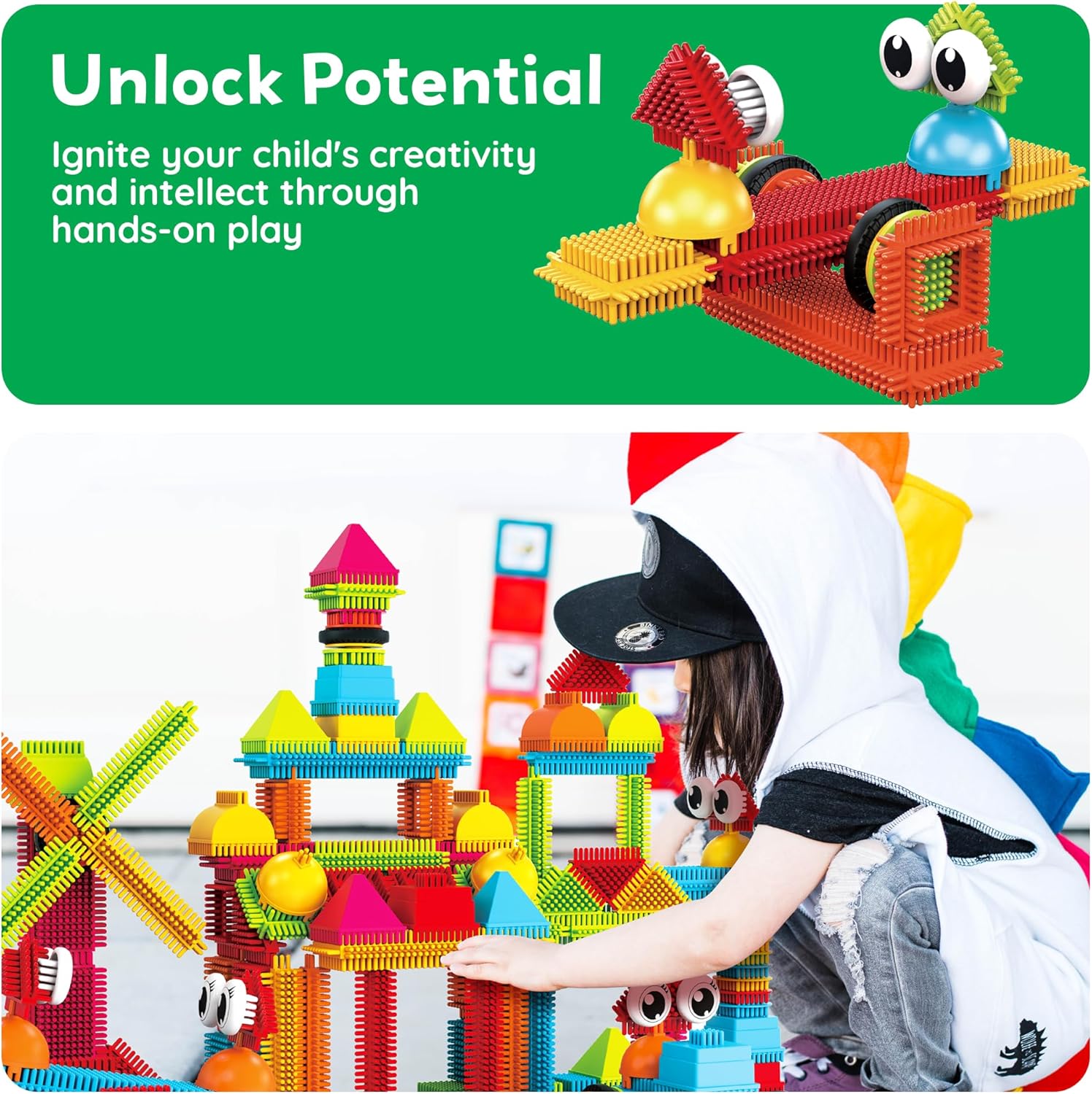 120pcs Hedgehog Interlocking Building Blocks Tiles Construction Toy Set Learning Playset STEAM Development Preschool