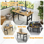 48" Adjustable Workbench,Heavy-Duty Work Table,3000 LBS Load Capacity Particleboard Hardwood Workstation Outlets with