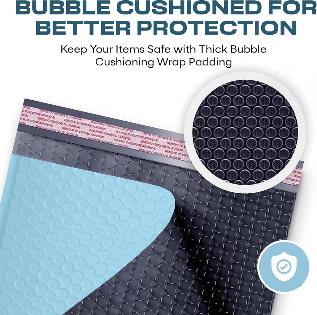 Light Blue Bubble Mailers 12.5x19 Poly Padded Envelopes #6, 20 Pack