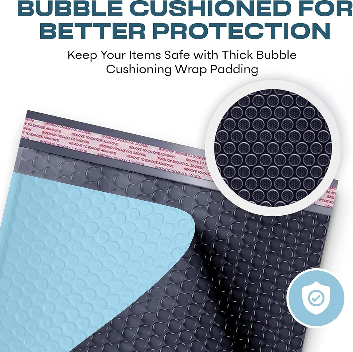 Light Blue Bubble Mailers 12.5x19 Poly Padded Envelopes #6, 20 Pack