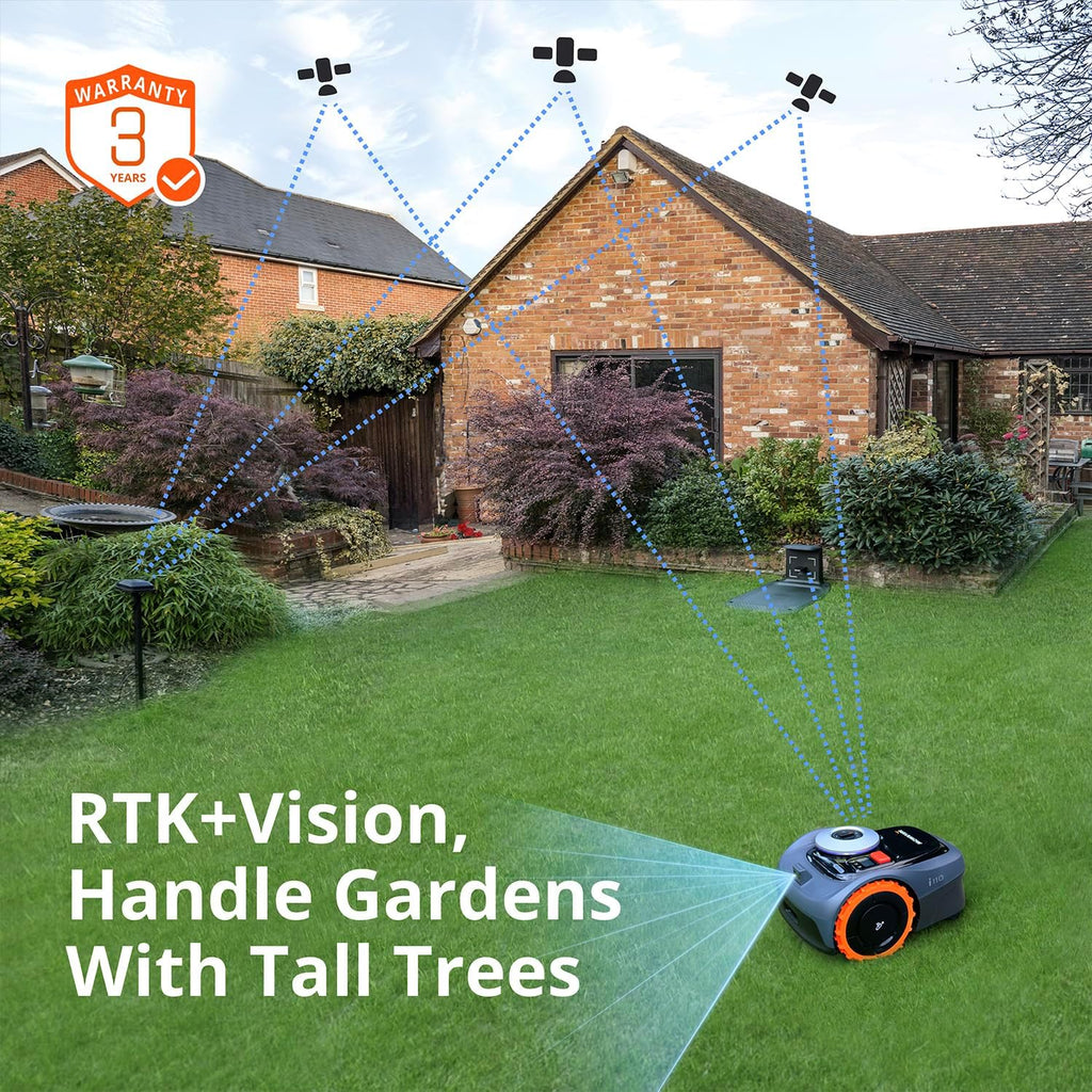 Segway Navimow i110N Robot Lawn Mower Perimeter Wire Free 1/4 Acre RTK+Vision Robotic Lawnmower, AI-Assisted Mapping