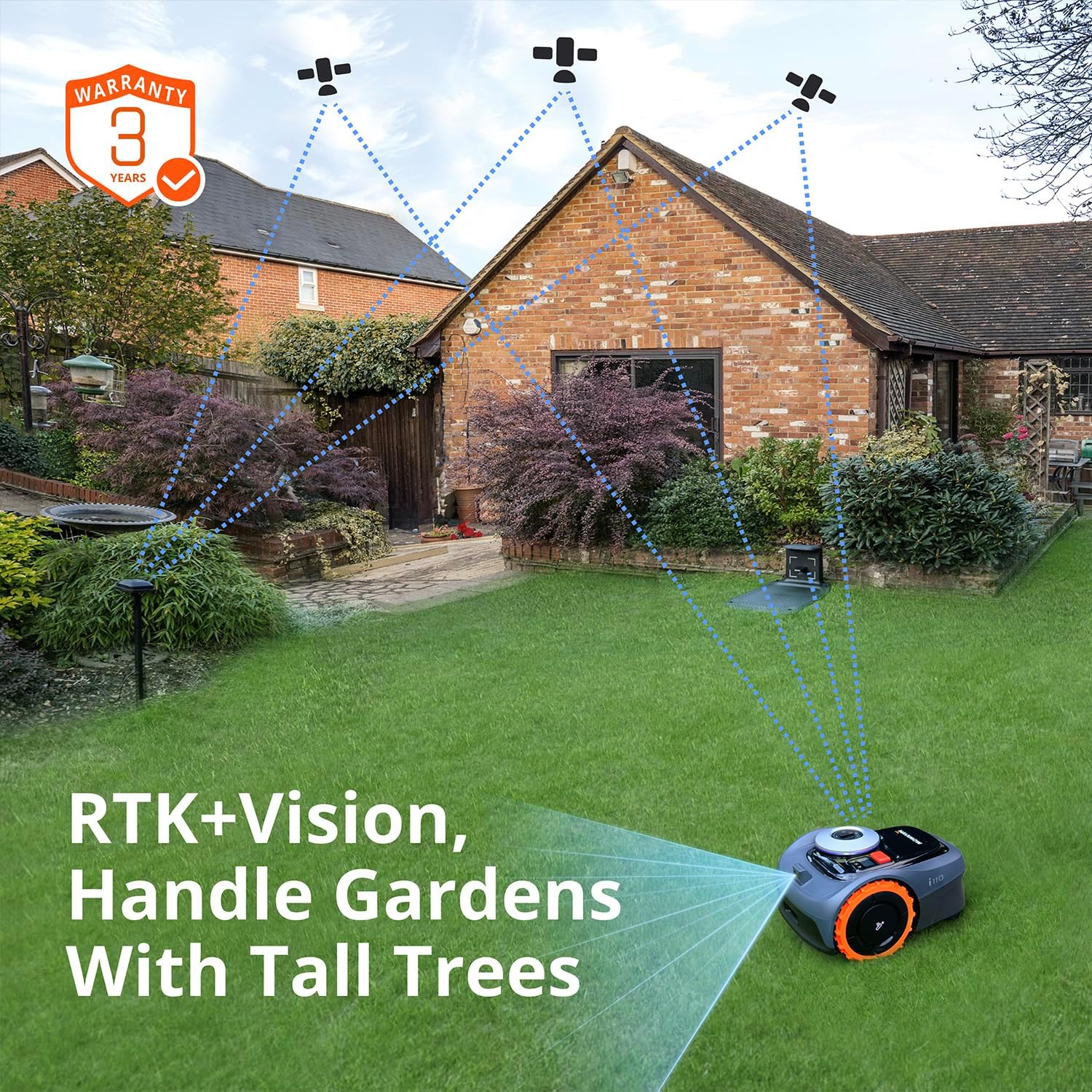 Segway Navimow i110N Robot Lawn Mower Perimeter Wire Free 1/4 Acre RTK+Vision Robotic Lawnmower, AI-Assisted Mapping