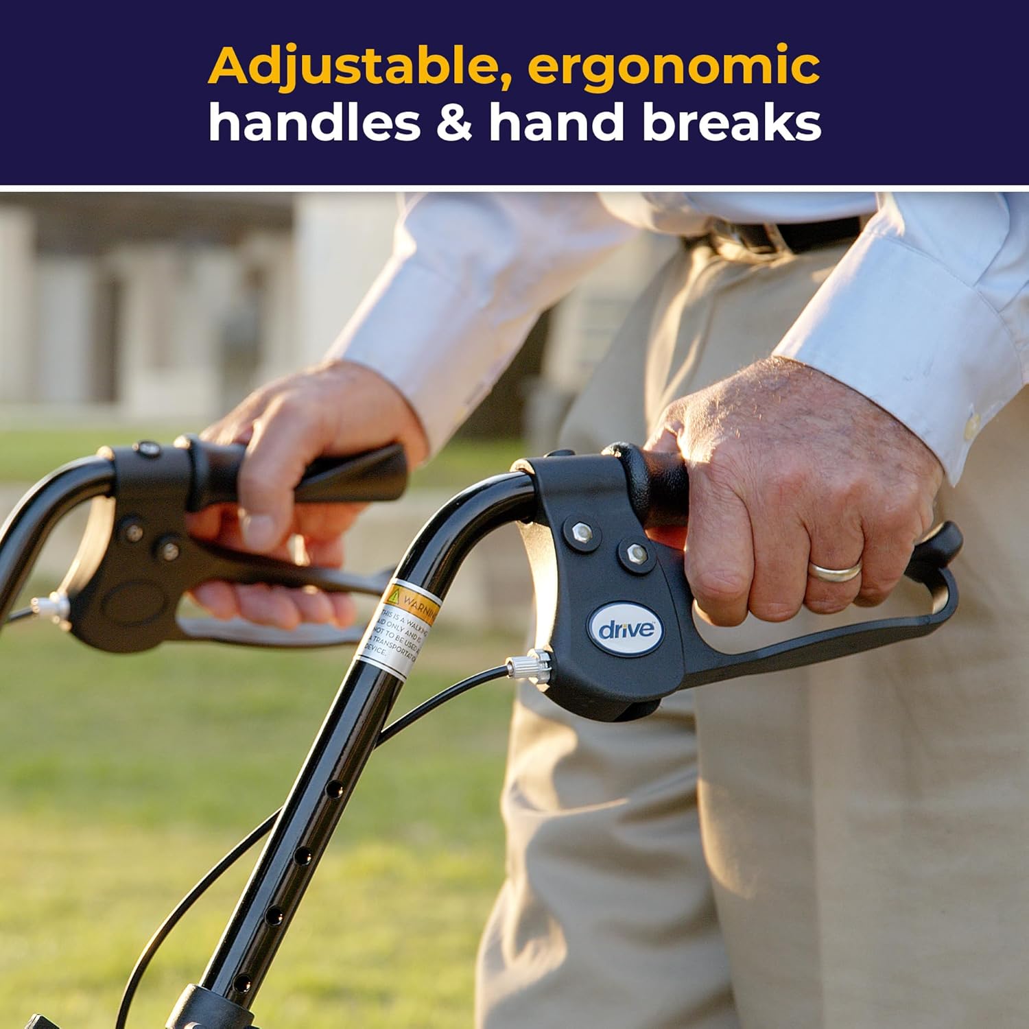 Rollator Walker with Seat - Stable Mobility Support - Height Adjustable - Durable Steel Frame Construction - Smooth