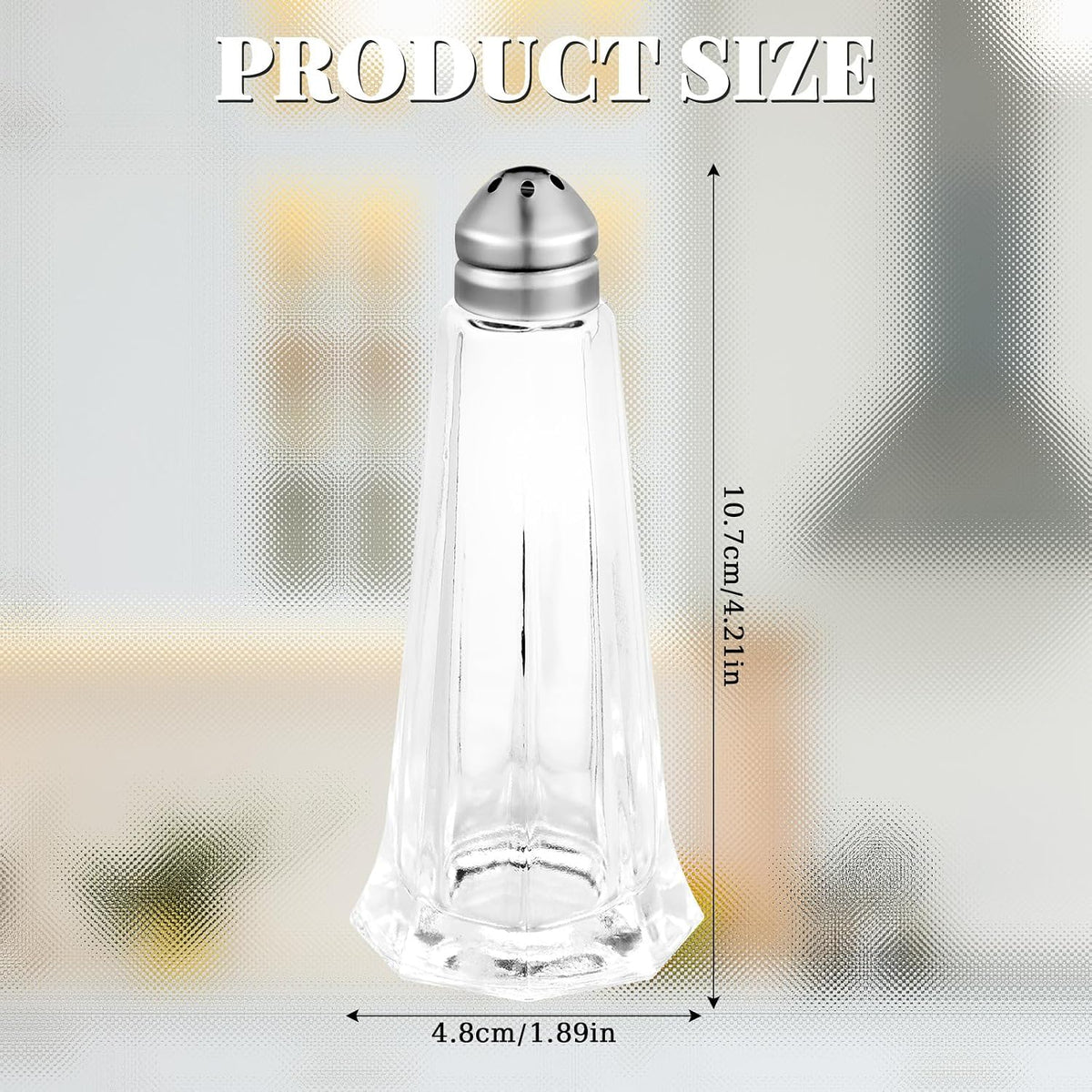 24 Pcs Salt and Pepper Shakers Tower Glass for Restaurant Weeding