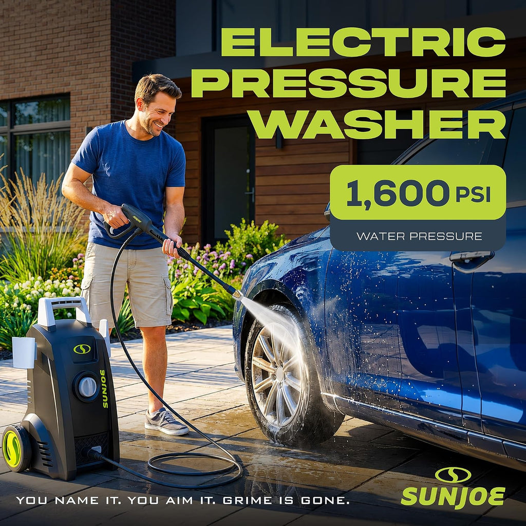 Electric Pressure Washer with 11-Amp Motor and 1.1 GPM, SPX1000 - Portable Water Cleaner with Adjustable Spray Wand