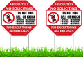 2PC No Soliciting Sign with Stake, 12 Inches by 12 Inches - Corrugated Plastic - No Soliciting No Religious No