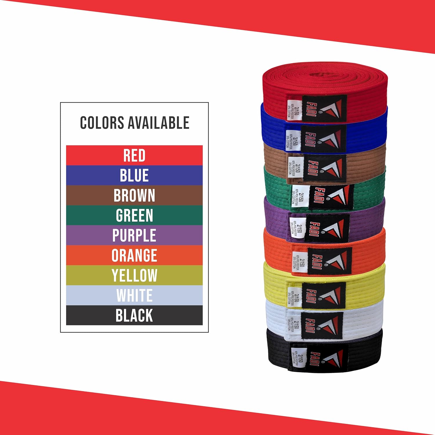 Martial Arts Belt for Karate, Judo, Aikido and Taekwondo - Durable Cotton-Polyester Blend for Adults and Kids