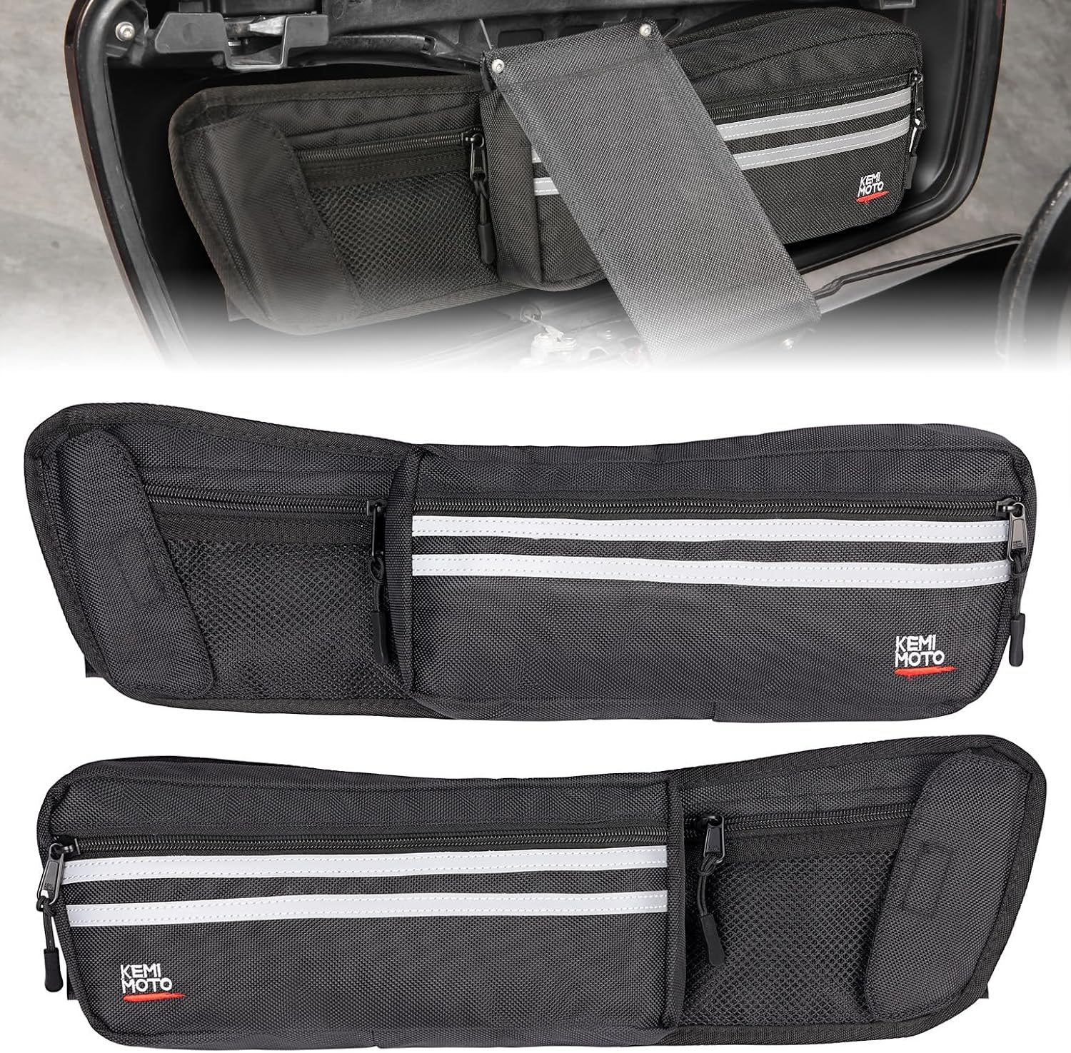 Upgraded Saddlebag Lid Organizers 2 Pack | Compatible with Touring 1980-2024 2025 for Street Glide Road King Road
