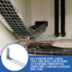 Zonon 4 Pcs 8" L Bracket for Wire Mesh Cable Tray, Wall Mount Zinc Plated