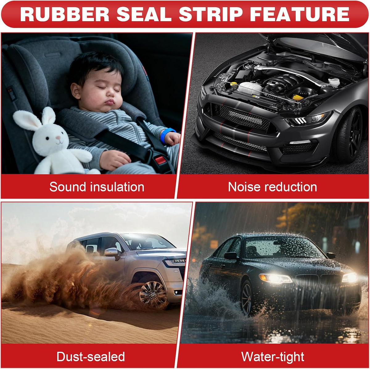 DGSL T-Shape Windshield Weather Stripping, 14mm x 26.2 FT Rubber Seal