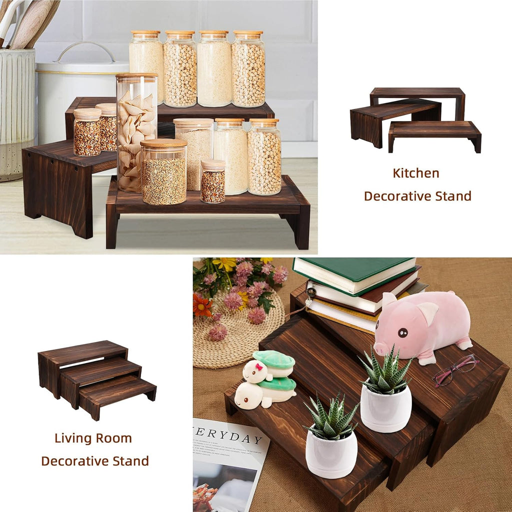 3-Tier Wooden Cupcake Stand & Display Risers